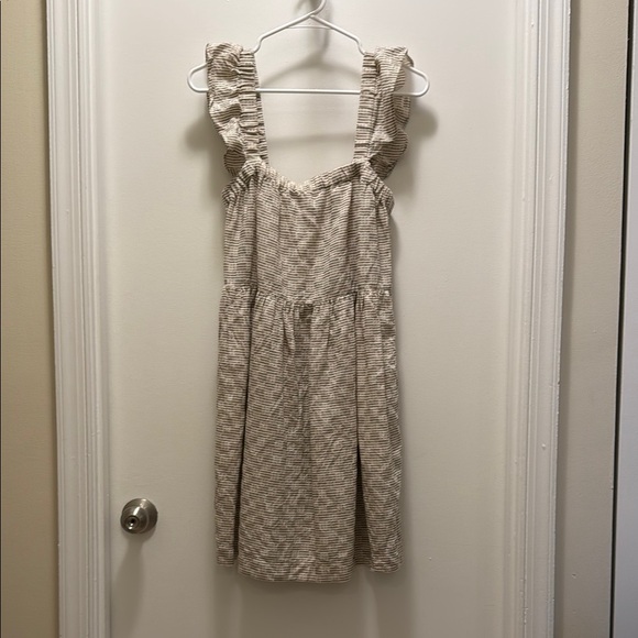 Madewell flutter-sleeve square-neck mini dress in striped jacquard. Size S. - Picture 5 of 15